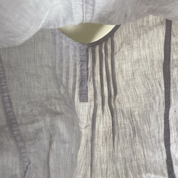 Poetry Linen Light Grey Short Sleeve Blouse Top Size US 6 - Picture 12 of 12